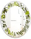 Tropical Palm Leaves I - Modern Round or Oval Wall Mirror - Leaves
