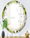 Tropical Palm Leaves I - Modern Round or Oval Wall Mirror - Triple C