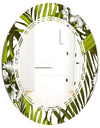 Tropical Palm Leaves I - Modern Round or Oval Wall Mirror - Triple C