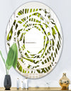 Tropical Palm Leaves I - Modern Round or Oval Wall Mirror - Whirl