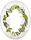 Tropical Palm Leaves I - Modern Round or Oval Wall Mirror - Quatrefoil