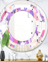 Fantasy Flowers In Purple - Modern Round or Oval Wall Mirror - Space