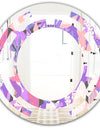 Fantasy Flowers In Purple - Modern Round or Oval Wall Mirror - Space
