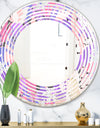 Fantasy Flowers In Purple - Modern Round or Oval Wall Mirror - Wave