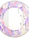 Fantasy Flowers In Purple - Modern Round or Oval Wall Mirror - Wave
