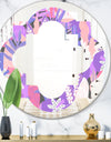 Fantasy Flowers In Purple - Modern Round or Oval Wall Mirror - Quatrefoil