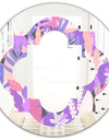 Fantasy Flowers In Purple - Modern Round or Oval Wall Mirror - Quatrefoil