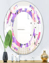 Fantasy Flowers In Purple - Modern Round or Oval Wall Mirror - Space