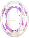 Fantasy Flowers In Purple - Modern Round or Oval Wall Mirror - Space