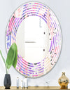 Fantasy Flowers In Purple - Modern Round or Oval Wall Mirror - Wave