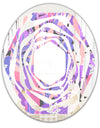 Fantasy Flowers In Purple - Modern Round or Oval Wall Mirror - Whirl
