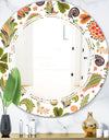 Retro Fantasy Flowers I - Modern Round or Oval Wall Mirror - Triple C