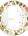 Retro Fantasy Flowers I - Modern Round or Oval Wall Mirror - Triple C