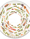 Retro Fantasy Flowers I - Modern Round or Oval Wall Mirror - Whirl