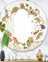 Retro Fantasy Flowers I - Modern Round or Oval Wall Mirror - Quatrefoil