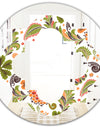 Retro Fantasy Flowers I - Modern Round or Oval Wall Mirror - Quatrefoil