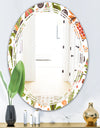 Retro Fantasy Flowers I - Modern Round or Oval Wall Mirror - Triple C