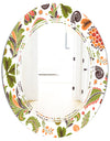 Retro Fantasy Flowers I - Modern Round or Oval Wall Mirror - Triple C