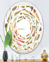 Retro Fantasy Flowers I - Modern Round or Oval Wall Mirror - Whirl
