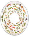 Retro Fantasy Flowers I - Modern Round or Oval Wall Mirror - Whirl