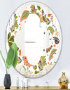 Retro Fantasy Flowers I - Modern Round or Oval Wall Mirror - Quatrefoil