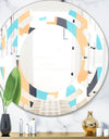 Retro Geometrical Abstract I - Modern Round or Oval Wall Mirror - Space