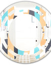 Retro Geometrical Abstract I - Modern Round or Oval Wall Mirror - Space