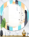 Retro Geometrical Abstract I - Modern Round or Oval Wall Mirror - Triple C