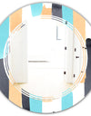Retro Geometrical Abstract I - Modern Round or Oval Wall Mirror - Triple C