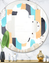Retro Geometrical Abstract I - Modern Round or Oval Wall Mirror - Quatrefoil