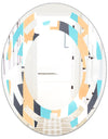 Retro Geometrical Abstract I - Modern Round or Oval Wall Mirror - Space