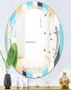 Retro Geometrical Abstract I - Modern Round or Oval Wall Mirror - Triple C