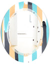 Retro Geometrical Abstract I - Modern Round or Oval Wall Mirror - Triple C