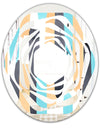 Retro Geometrical Abstract I - Modern Round or Oval Wall Mirror - Whirl