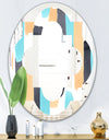Retro Geometrical Abstract I - Modern Round or Oval Wall Mirror - Quatrefoil