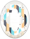 Retro Geometrical Abstract I - Modern Round or Oval Wall Mirror - Quatrefoil