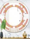 Gold Hearts On Pink - Modern Round or Oval Wall Mirror - Space