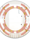 Gold Hearts On Pink - Modern Round or Oval Wall Mirror - Space