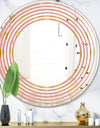 Gold Hearts On Pink - Modern Round or Oval Wall Mirror - Wave