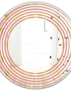 Gold Hearts On Pink - Modern Round or Oval Wall Mirror - Wave