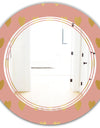 Gold Hearts On Pink - Modern Round or Oval Wall Mirror - Triple C