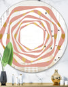 Gold Hearts On Pink - Modern Round or Oval Wall Mirror - Whirl