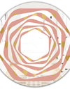 Gold Hearts On Pink - Modern Round or Oval Wall Mirror - Whirl