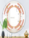 Gold Hearts On Pink - Modern Round or Oval Wall Mirror - Space