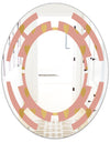 Gold Hearts On Pink - Modern Round or Oval Wall Mirror - Space