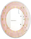 Gold Hearts On Pink - Modern Round or Oval Wall Mirror - Wave