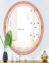 Gold Hearts On Pink - Modern Round or Oval Wall Mirror - Triple C