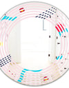 Retro Geometrical Abstract Pattern III - Modern Round or Oval Wall Mirror - Wave