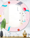 Retro Geometrical Abstract Pattern III - Modern Round or Oval Wall Mirror - Triple C