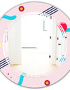 Retro Geometrical Abstract Pattern III - Modern Round or Oval Wall Mirror - Triple C